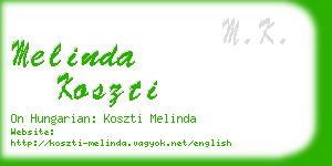 melinda koszti business card